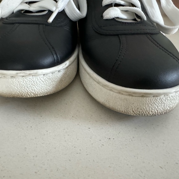CHANEL black and white leather sneakers size 36.5 - Picture 6 of 10